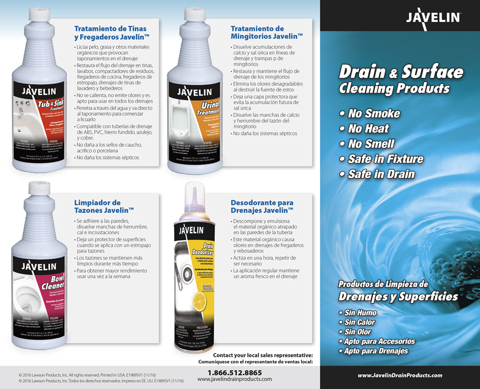 Javelin Drain & Surface Cleaning Products Campaign Trifold