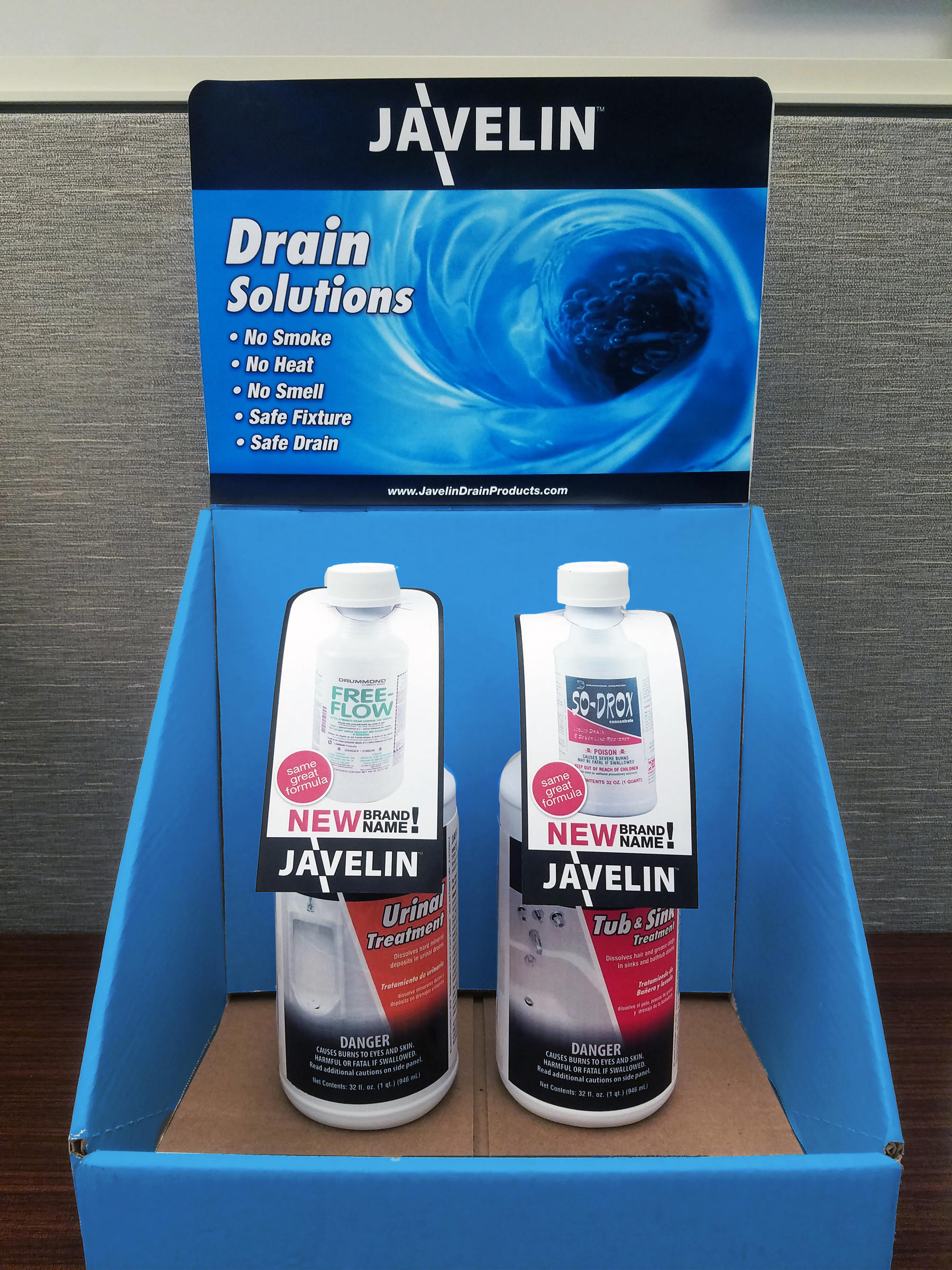 Javelin Drain & Surface Cleaning Products Campaign In-Store Display