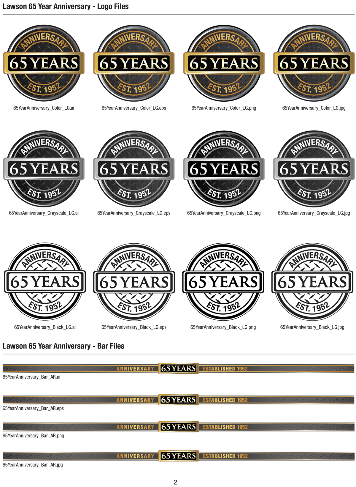 Lawson Products 65 Year Anniversary Graphics Style Guide